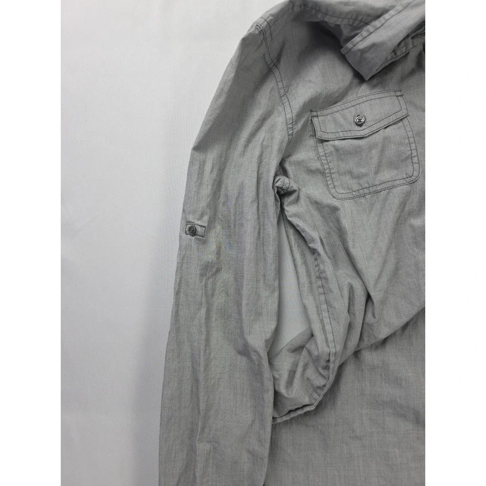 J.Crew Shirt Mens‎ Mens Gray Long Sleeve Popover Utility Cotton Style 37664
